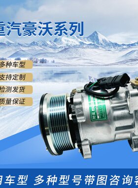 中国重汽豪沃豪曼豪翰 空调压缩机T5G/T7H专车专用制冷空调冷气泵