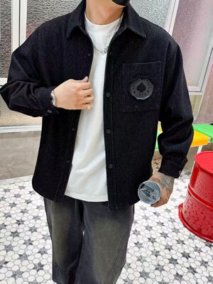 2025秋季新款美式复古刺绣牛仔外套男款潮牌高街vibe夹克男女同款