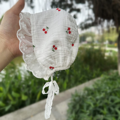 可爱蕾丝新生儿遮阳公主帽