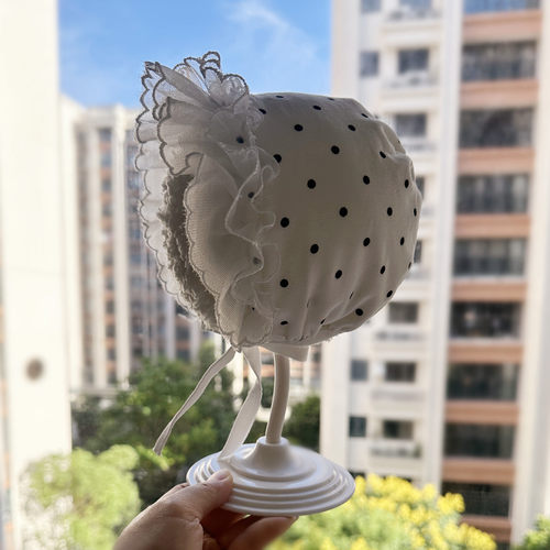 婴儿帽子春秋冬加厚波点护耳帽