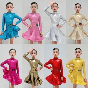 高端拉丁舞比赛服金标烫金赛服