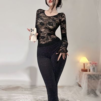 微喇叭裤弯腰会透黑色小