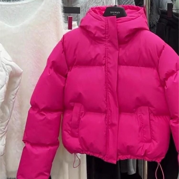 秋冬季欧货小众设计感超好看立领火龙果色短款加厚棉服外套女新款,女装/女士精品,短外套,淘宝优惠券,粉丝福利购,淘宝优惠卷