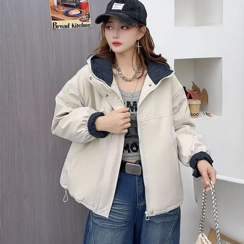 高端韩系休闲加绒加厚冲锋衣外套女25冬季新款小个子棉衣棉服夹克