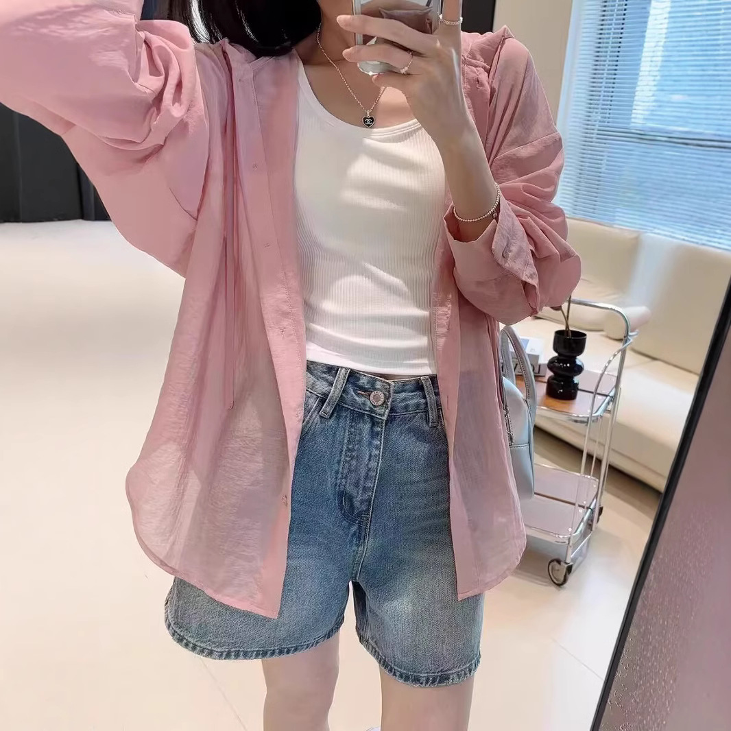 厂家直销透气轻薄连帽防晒衬衫外套女25夏韩版空调服开衫气质