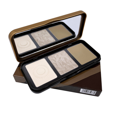 CARMELA百变卡梅拉瞬亮颜彩高光暗影一体 三色修容盘自然立体侧影