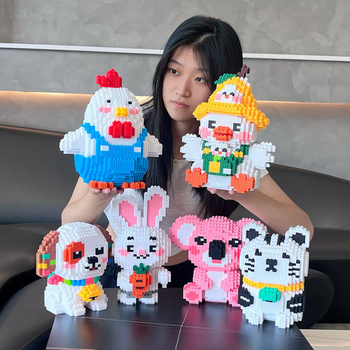 动物小鸡小颗粒积木儿童益智玩具