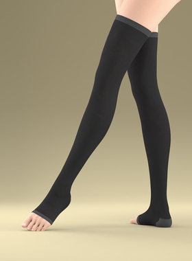 LOVEBOX 过膝袜女压力高筒春秋冬黑色加厚保暖护膝防滑大腿长筒袜