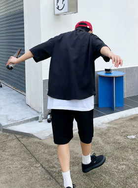 设计感中性韩版短袖夏季小西服