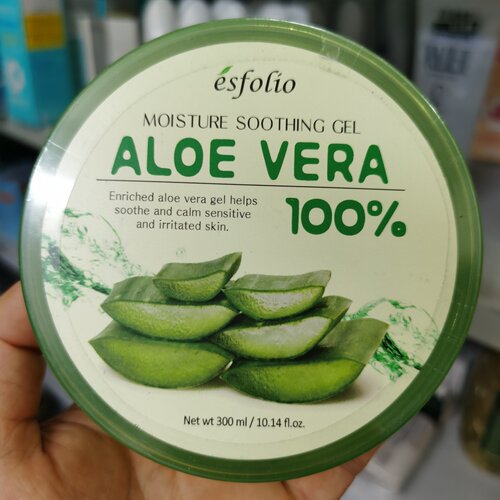 包邮esfolio韩国ALOE VERA 100%芦荟胶抗痘淡印睡眠补水免洗面膜