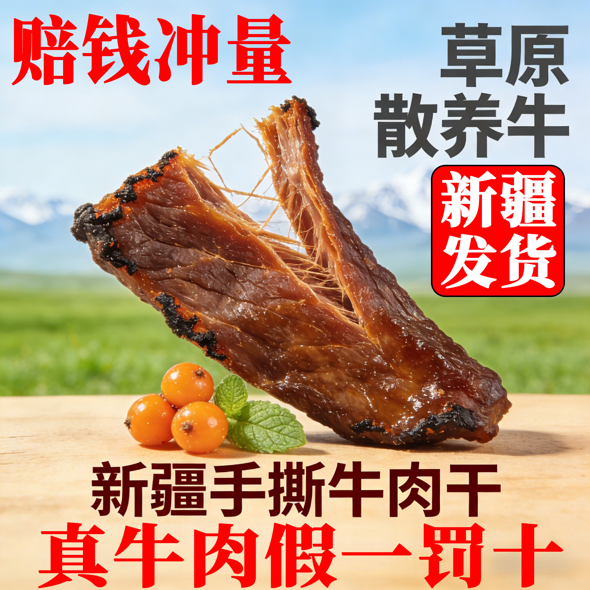 【真牛肉赔钱冲量】新疆尕喜疆派手撕风干牛肉干条原味香辣有嚼劲