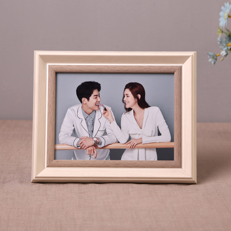 相框摆台照片定制装裱北欧简约风画框婚纱艺术全家福相片摆件制作