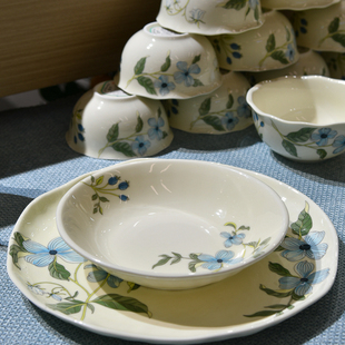 冠祥蓝精灵系列家用陶瓷餐具套装菜盘子米饭碗汤碗鱼盘乔迁搬家礼