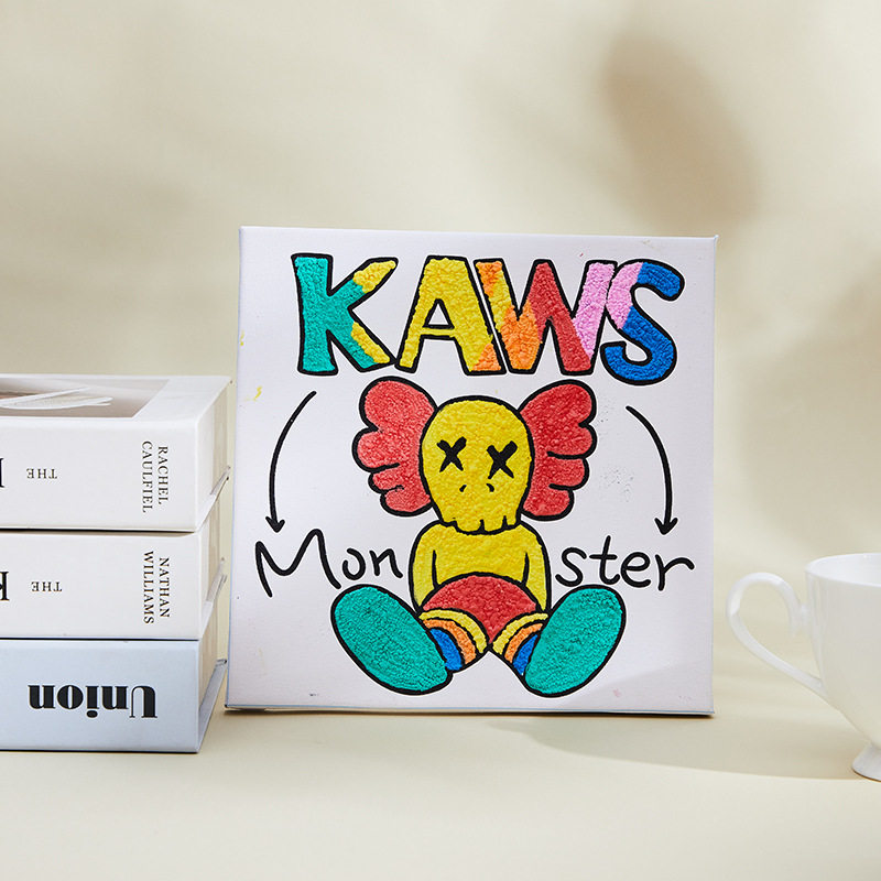 新款网红diy棉花画3d爆米花画太阳花儿童彩绘油画手工制作材料包