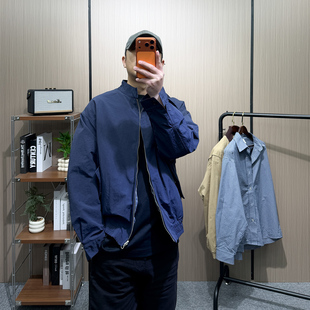 地卜师 美式正反两面穿搭哈林顿夹克复古格纹设计感男女工装外套