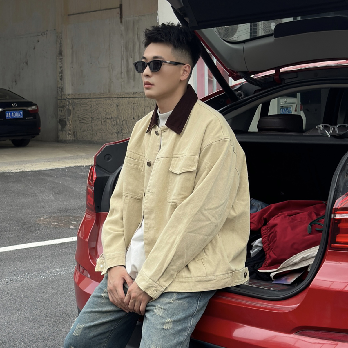 美式复古牛仔外套男春秋2025新款