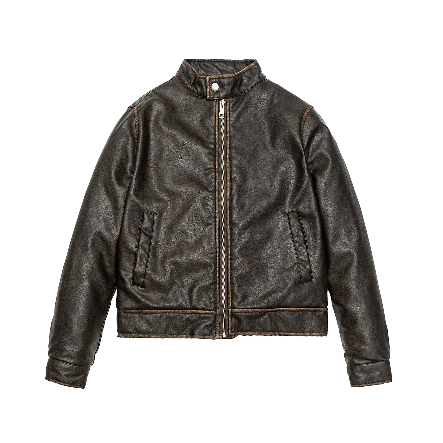 地卜师 美式PU皮衣棉服外套男女秋冬季加厚保暖棉衣立领痞帅上衣