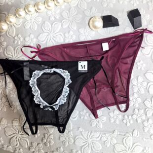 新款情调内裤日系无档漏洞透明性感三角夫妻女友内衣免穿脱诱惑
