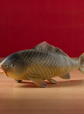 黄铜仿真鲤鱼装饰摆件年年有余