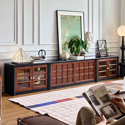 法式实木电视柜中古风