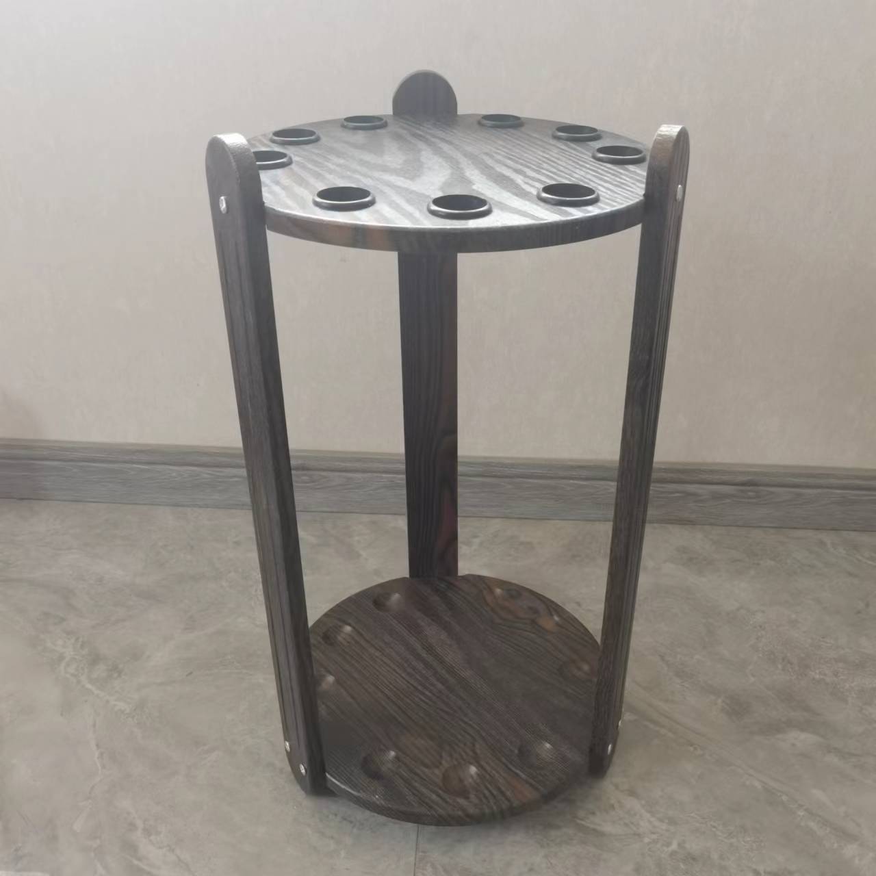 圆形九孔台球杆杆架斯洛克球杆展示架收纳架摆放架子置物架球杆架