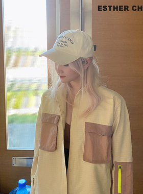 ESTHER CHEUNG{爱己}极简字母美式棒球帽大头围女宽檐鸭舌帽ins潮