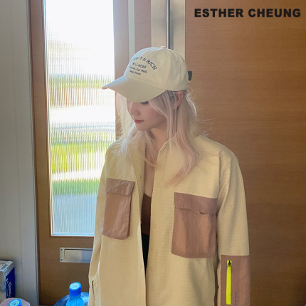 ESTHER CHEUNG{爱己}极简字母美式棒球帽大头围女宽檐鸭舌帽ins潮