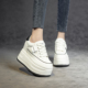小白鞋 12cm 休闲百搭真皮轻便小个子内增高女鞋 女2025新款 厚底板鞋