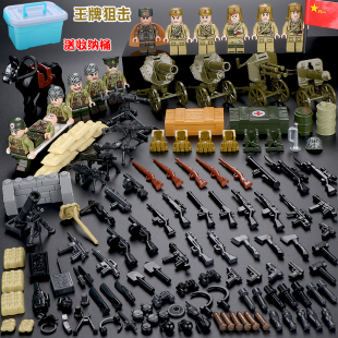 中国积木拼装长津湖军事士兵八路军部队小人仔儿童男孩子益智玩具