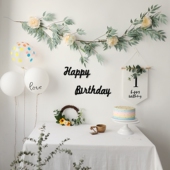 小红书宝宝成人生日周岁布置拍照道具绿植森系装 饰装 扮派对用品