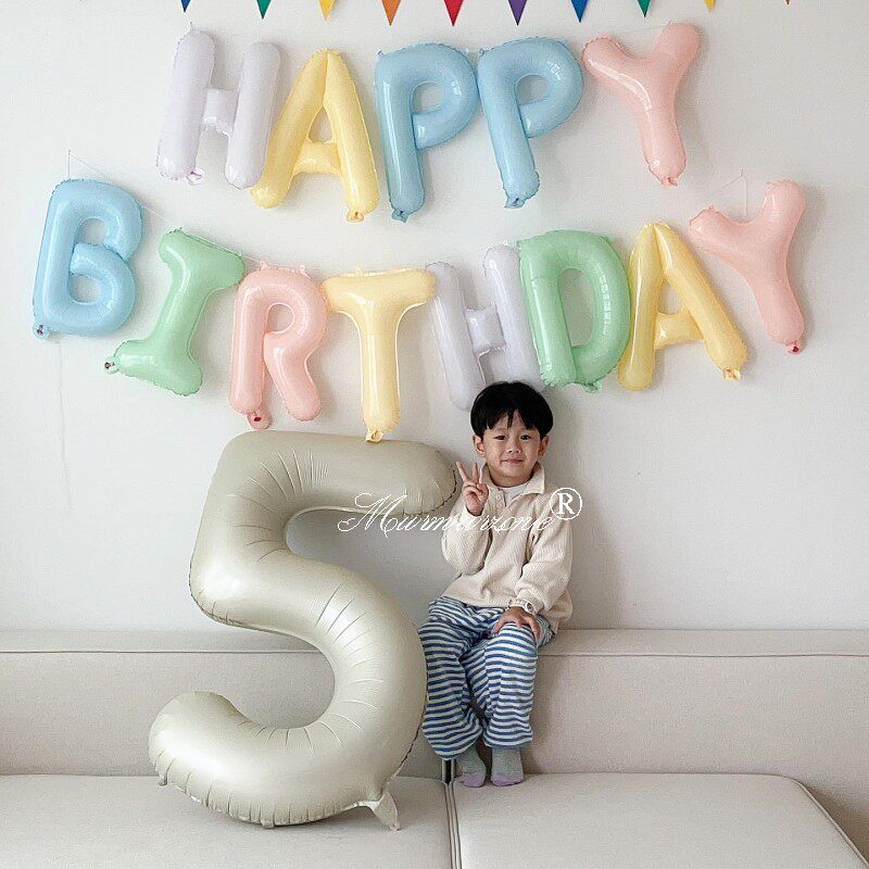 ins网红马卡龙清新户外生日字母派对背景墙布置拍照铝膜气球套餐