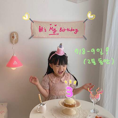 ins布艺生日拉旗 韩国博主同款生日拍照装饰道具 手写字生日拉旗