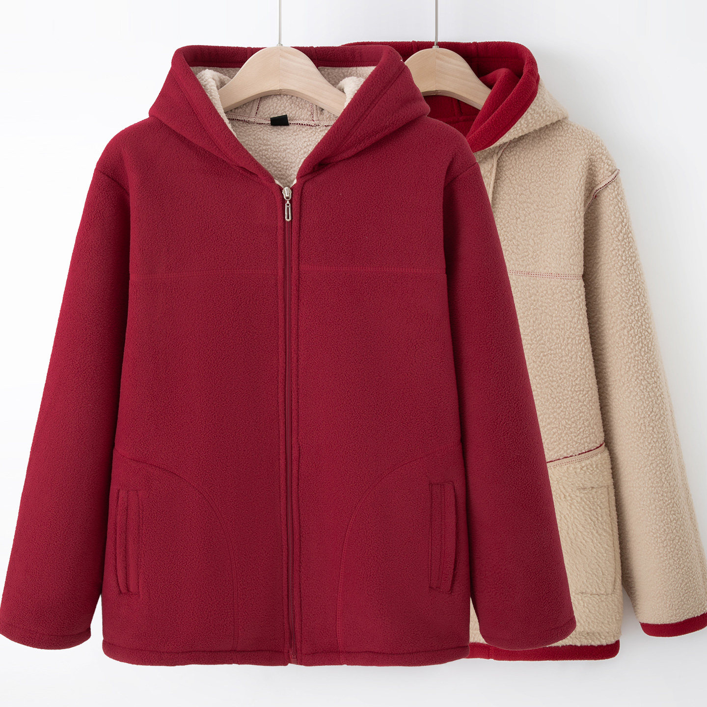 妈妈摇粒绒卫衣抓绒外套秋冬装宽松连帽中老年女装老人衣服奶奶装,女装/女士精品,中老年女装,淘宝优惠券,粉丝福利购,淘宝优惠卷