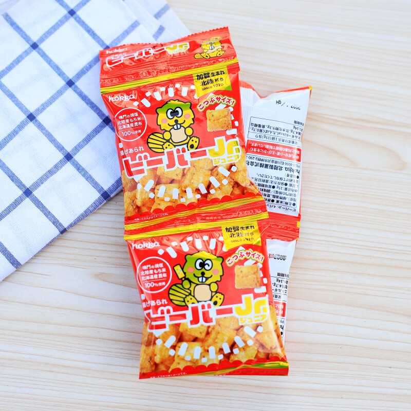 日本进口零食品北陆制果毕巴昆布海盐味白虾味咖喱味膨化酥脆米果