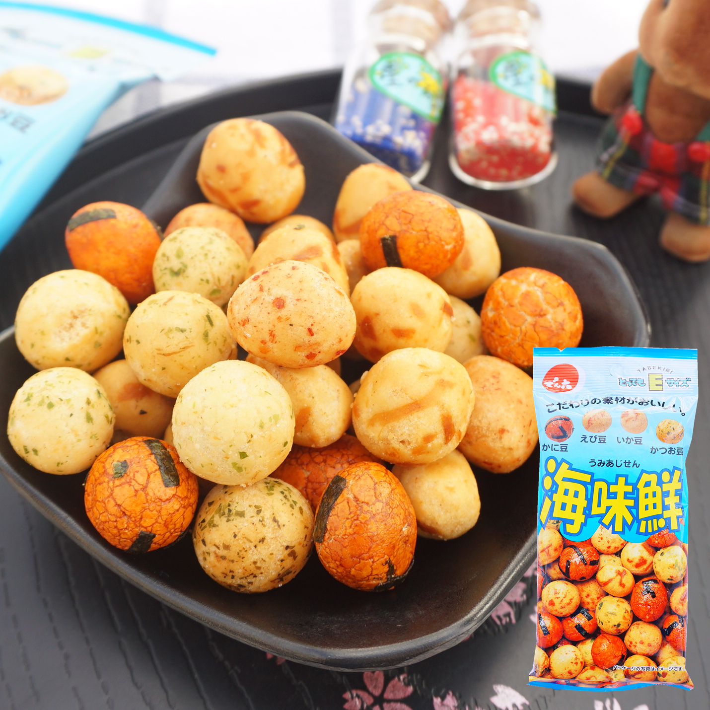 日本进口零食品天六 海味鲜熟制花生米果小袋装什锦豆果子轻便装