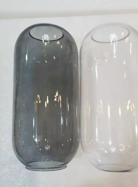 冬瓜玻璃灯罩 透明烟灰色灯罩  玻璃壁灯小号 大号炮弹灯罩配件