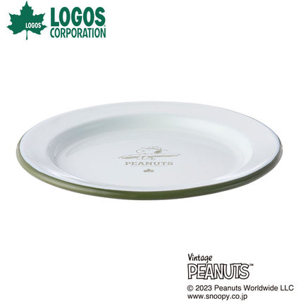 日本logos联名x史努比户外露营创意搪瓷餐盘复古加厚菜碟户外餐具