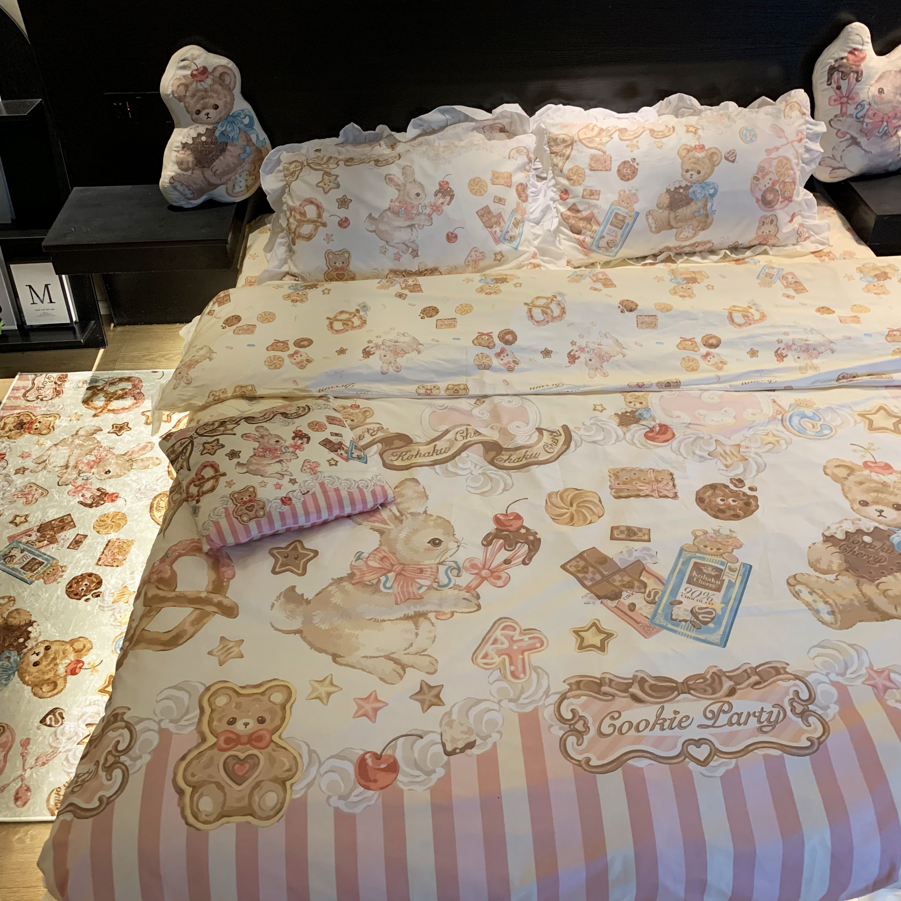 饼干派对甜美lo风少女心Lolita全棉四件套100支（230x98）贡缎