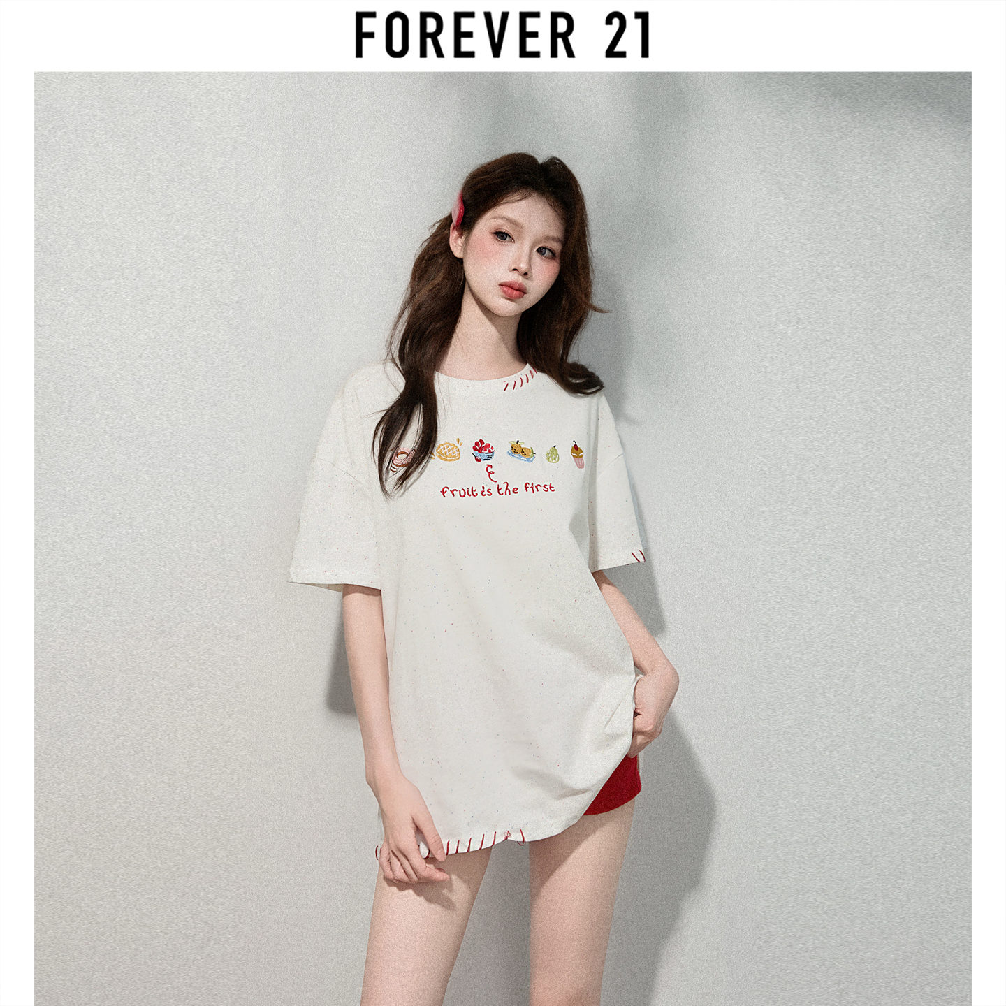 Forever21白色休闲T恤