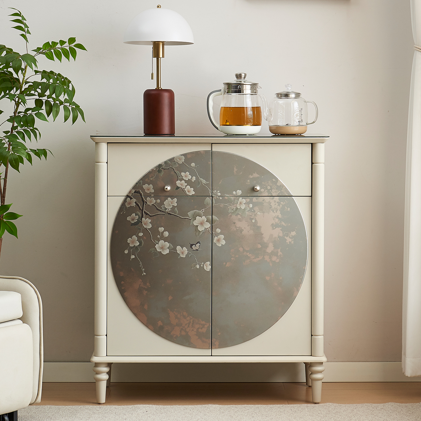 带冰箱冰吧实木茶吧机可煮茶轻奢一体柜简约家用饮水机全自动客厅