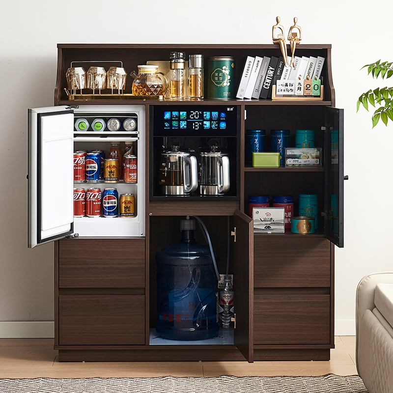 新冰吧家用嵌入式办公餐边柜家用全自动实木茶吧机饮水机消毒一体