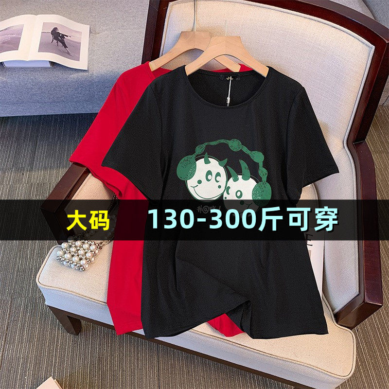 特大码胖mmT恤女夏季短袖上衣