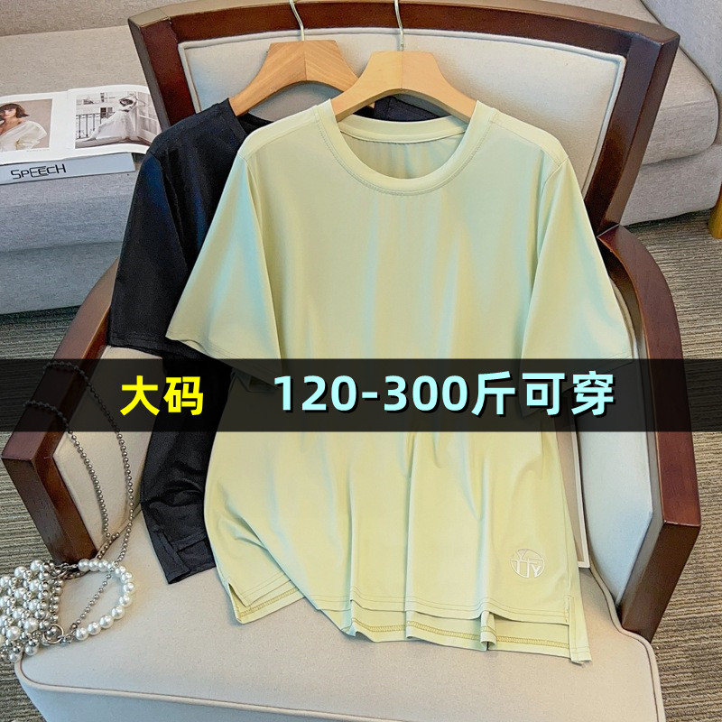 特大码短袖t恤上衣女夏季薄款