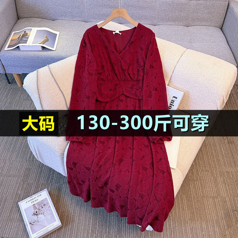 大码女装连衣裙女秋季200斤胖mm