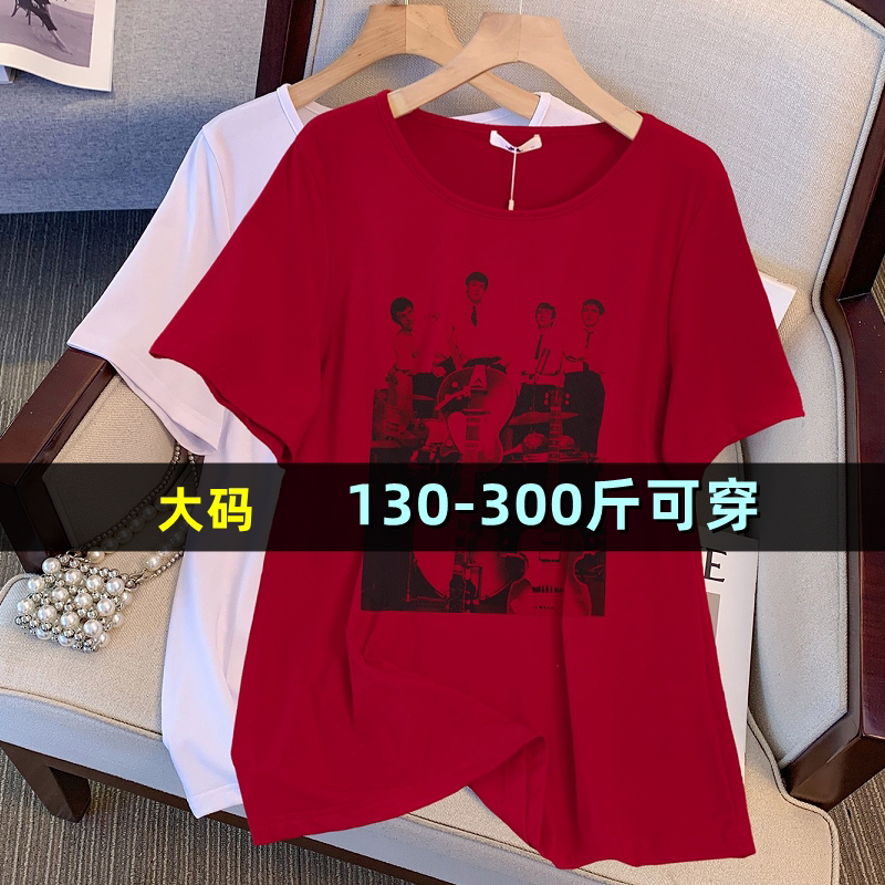 大码女装胖mm短袖t恤女夏2