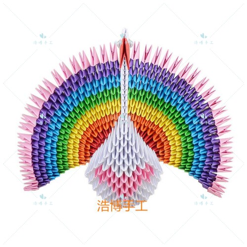 孔雀三角插创意折纸半成品手工