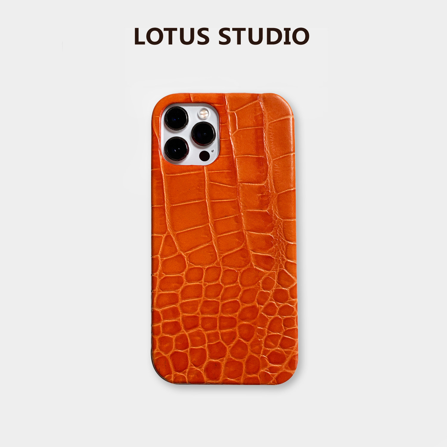 大牌鳄鱼纹大橘子适用于iphone13真皮压花牛皮保护套12promax手机