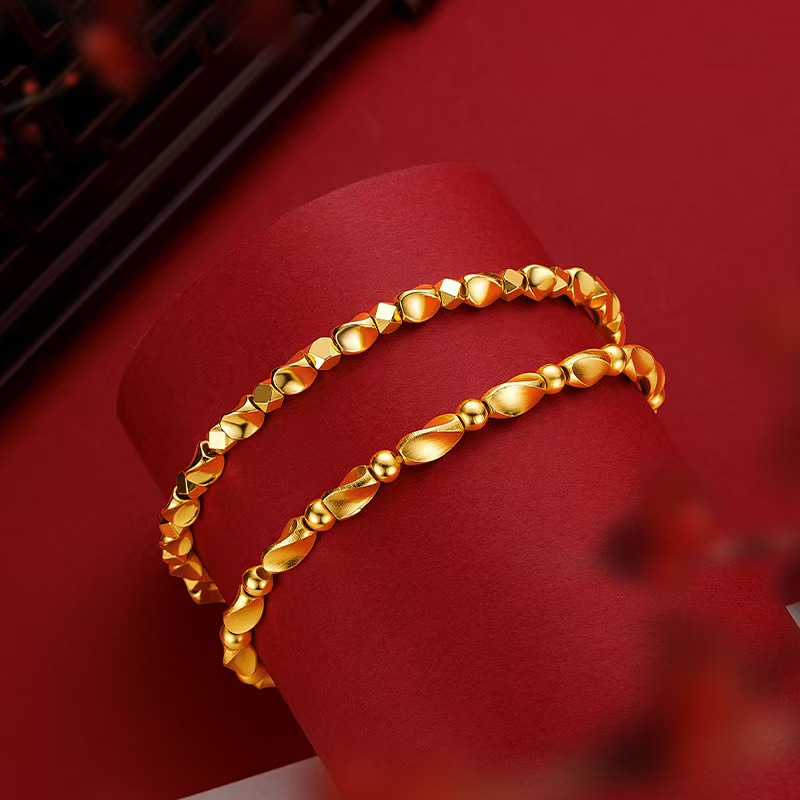 24K金爆闪糖果扭扭珠手链