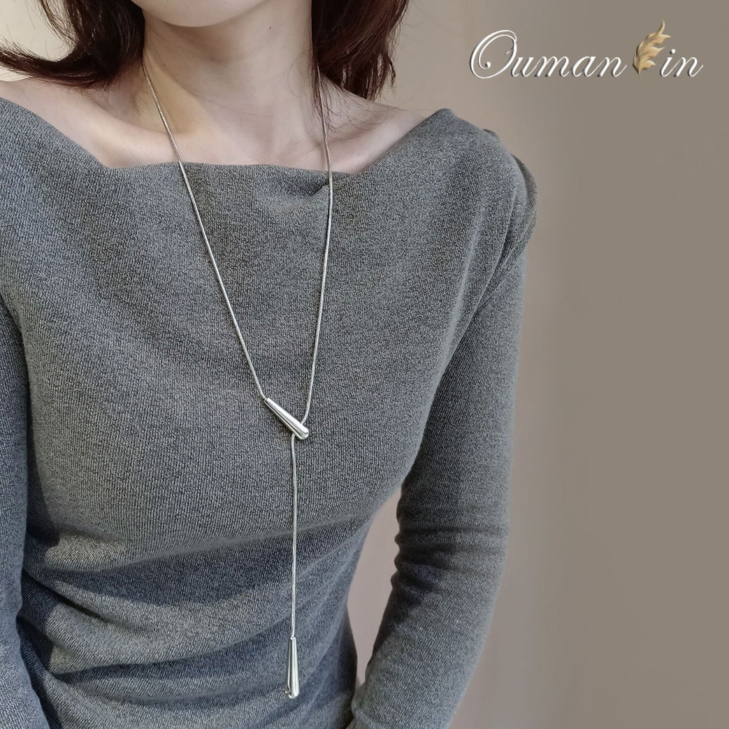 毛衣链大气高级感蛇骨链可调节