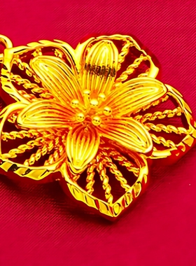 铜合金项链精美时尚古法灵动五角花项链女送女友生日七夕节日礼物